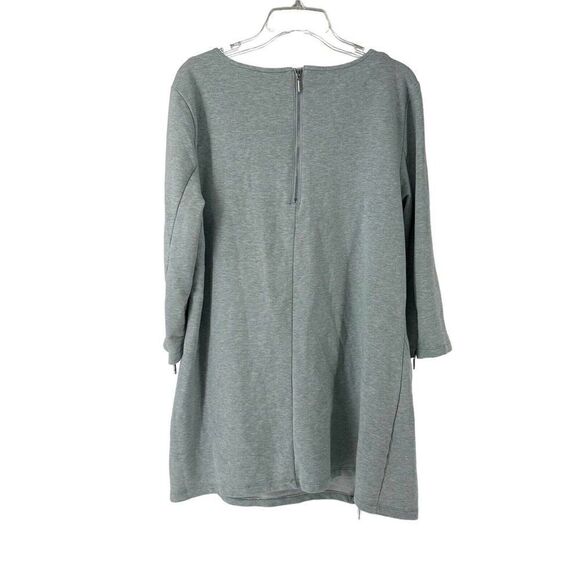 H By Halston Tunic Top 3/4 Sleeves Light Green Womens L Zipper Detail Round Neck - Picture 2 of 7
